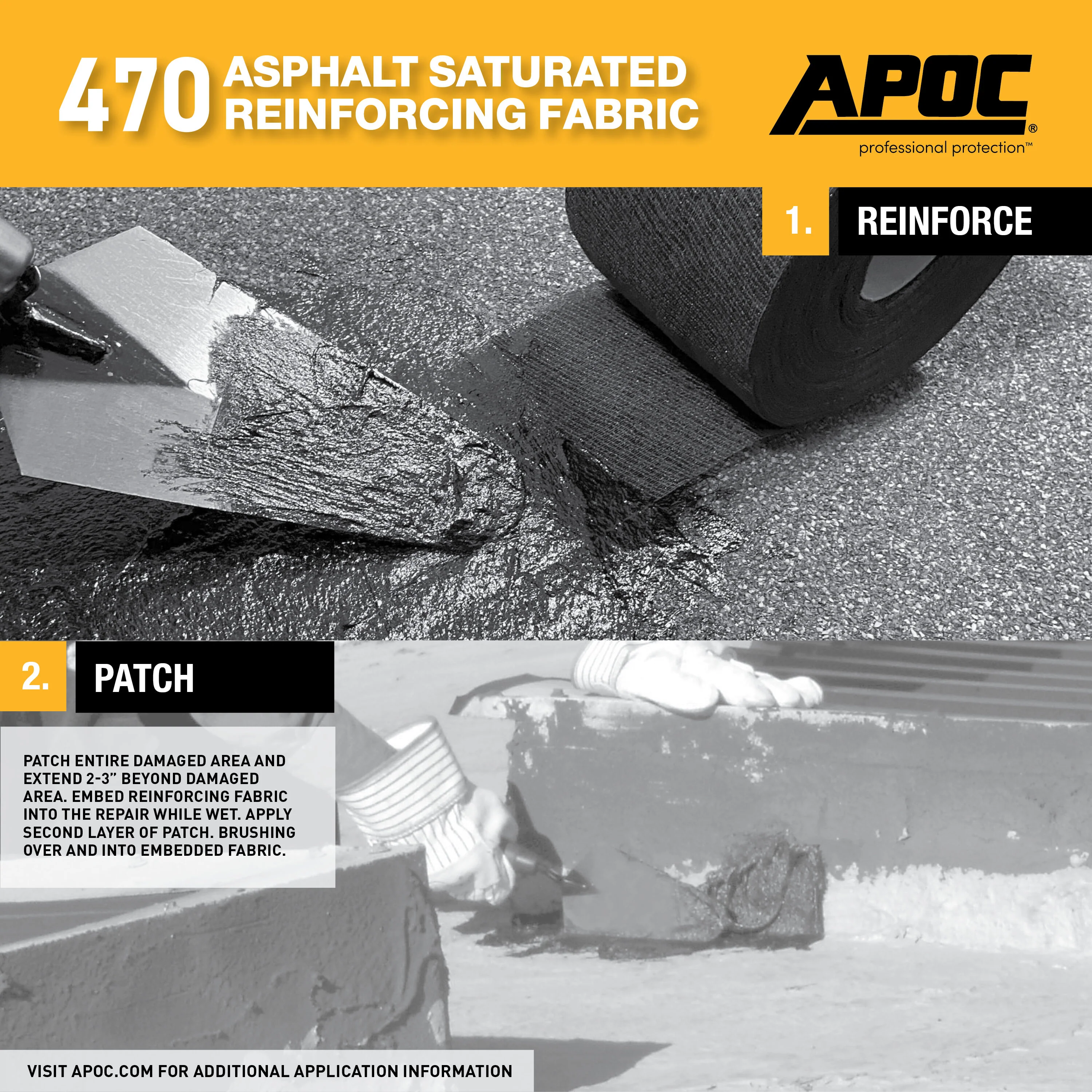 APOC 470 Asphalt-Saturated Reinforcing Roof Fabric, Black, 4-in x 150-ft Roll - Image 5