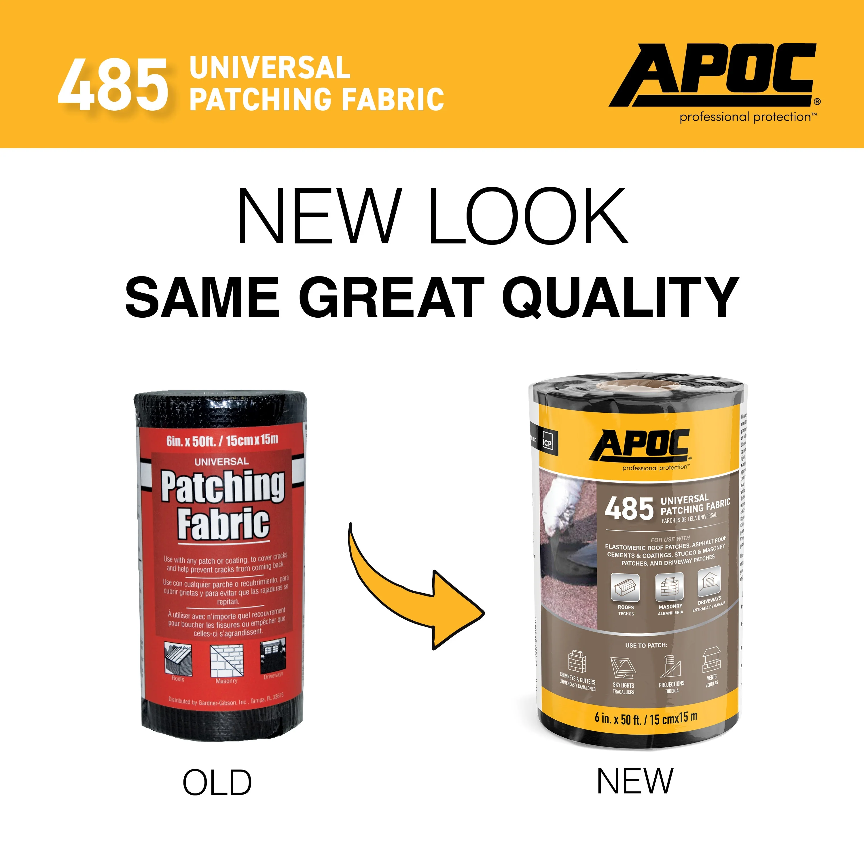 APOC 485 Universal Patching Fabric, Coated Glass – 6 in. x 50 ft Roll - Image 8