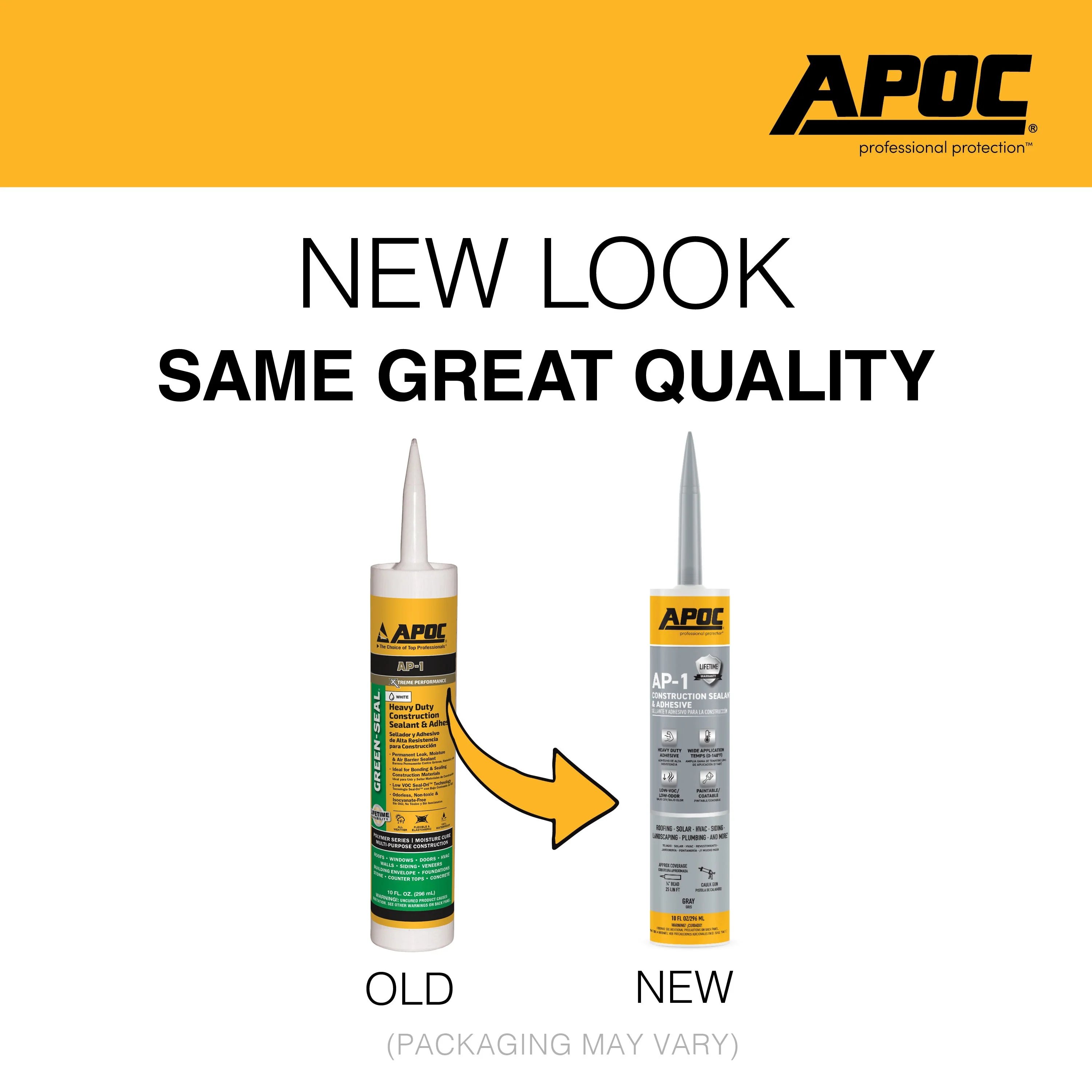 APOC AP-1 10.1-oz Waterproof Roof Sealant – Gray, Low-VOC Construction Sealant & Adhesive - Image 5