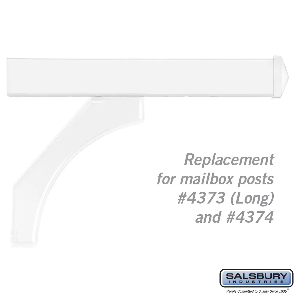 Arm Kit Replacement for Deluxe Post for Two Roadside Mailboxes - White