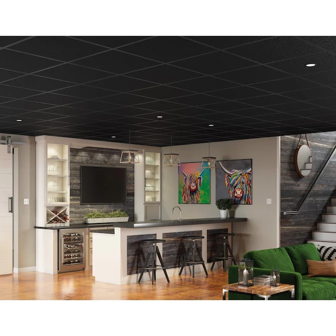 Armstrong Ceilings 2-ft x 2-ft Easy Elegance Black PVC Drop Ceiling Tile (10-Pack, 40-sq ft / Case) - Image 2