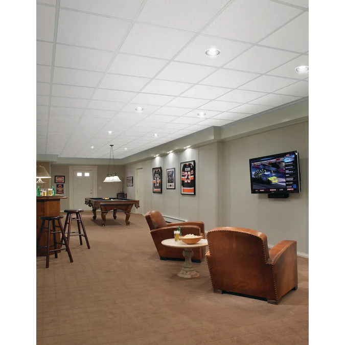 Armstrong Ceilings 2-ft x 2-ft Fine Fissured Contractor White Mineral Fiber Drop Ceiling Tile (16-Pack, 64-sq ft / Case) - Image 2