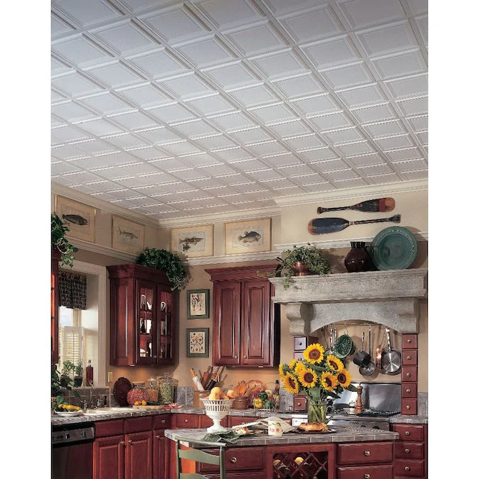 Armstrong Ceilings 2-ft x 2-ft Raised Panel HomeStyle White Mineral Fiber Drop Ceiling Tile (6-Pack, 24-sq ft / Case) - Image 4
