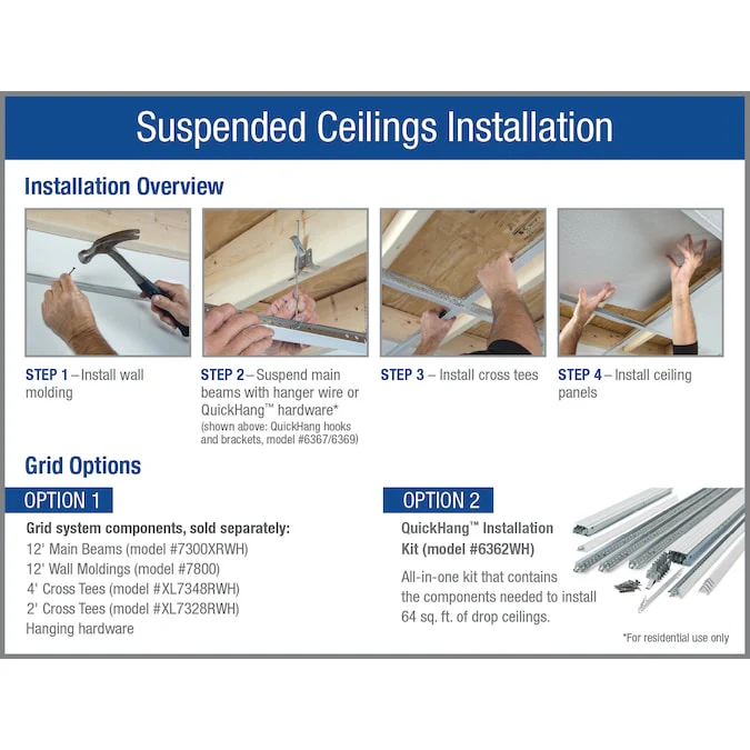 Armstrong Ceilings 2-ft x 2-ft Random Textured Contractor White Mineral Fiber Drop Ceiling Tile (16-Pack, 64-sq ft / Case) - Image 6
