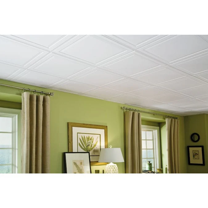 Armstrong Ceilings 2-ft x 2-ft Single Raised White Mineral Fiber Drop Ceiling Tile (6-Pack, 24-sq ft / Case) - Image 2
