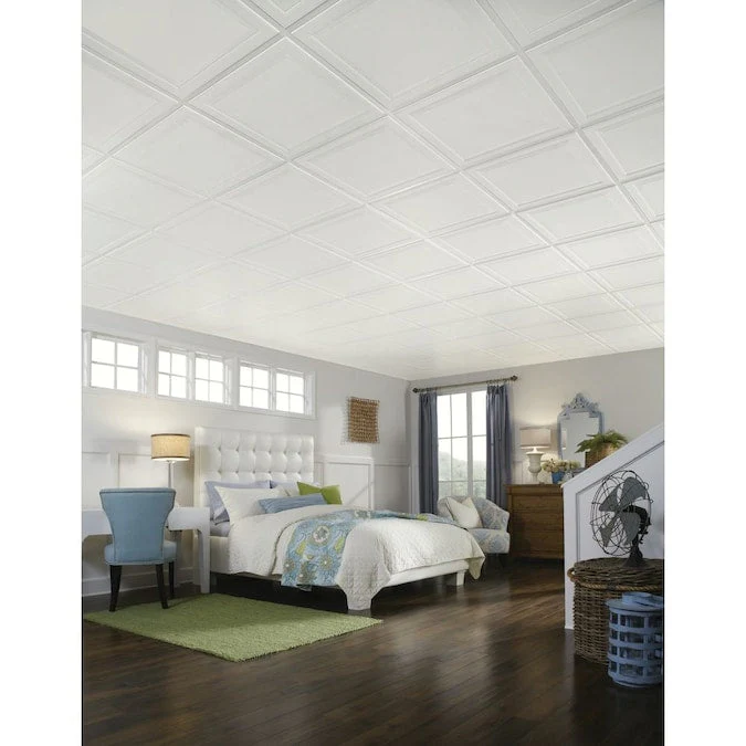 Armstrong Ceilings 2-ft x 2-ft Single Raised White Mineral Fiber Drop Ceiling Tile (6-Pack, 24-sq ft / Case) - Image 4
