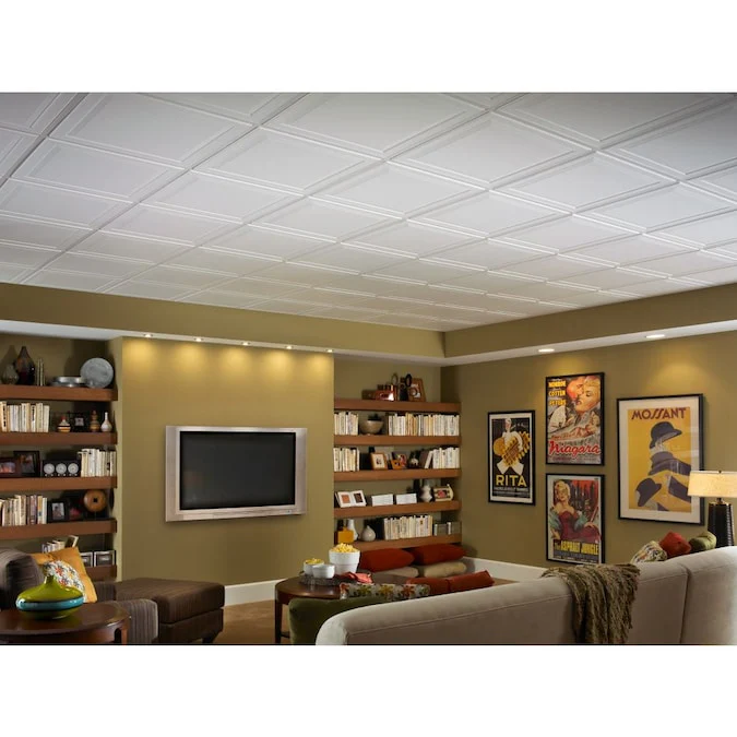 Armstrong Ceilings 2-ft x 2-ft Single Raised White Mineral Fiber Drop Ceiling Tile (6-Pack, 24-sq ft / Case) - Image 6
