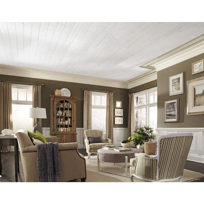 Armstrong Ceilings 4-ft x 0.5-ft Country Classic Plank White Mineral Fiber Surface-mount Ceiling Plank (20-Pack, 40-sq ft / Case) - Image 4