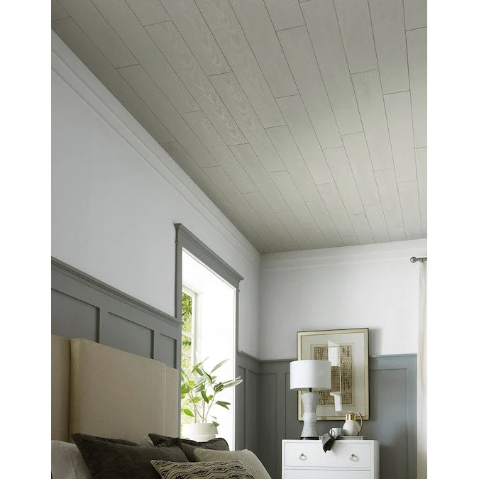 Armstrong Ceilings Country Classic Plank Light Gray Mineral Fiber Surface-mount Ceiling Plank Sample - Image 3
