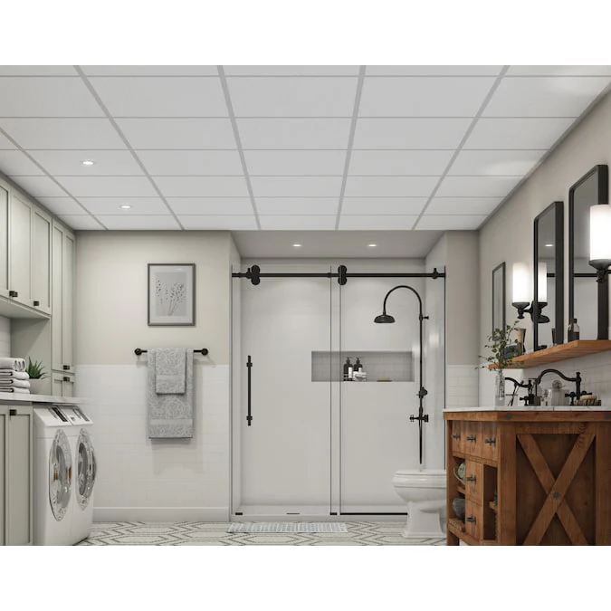 Armstrong Ceilings Easy Elegance White PVC Drop Ceiling Tile Sample - Image 3