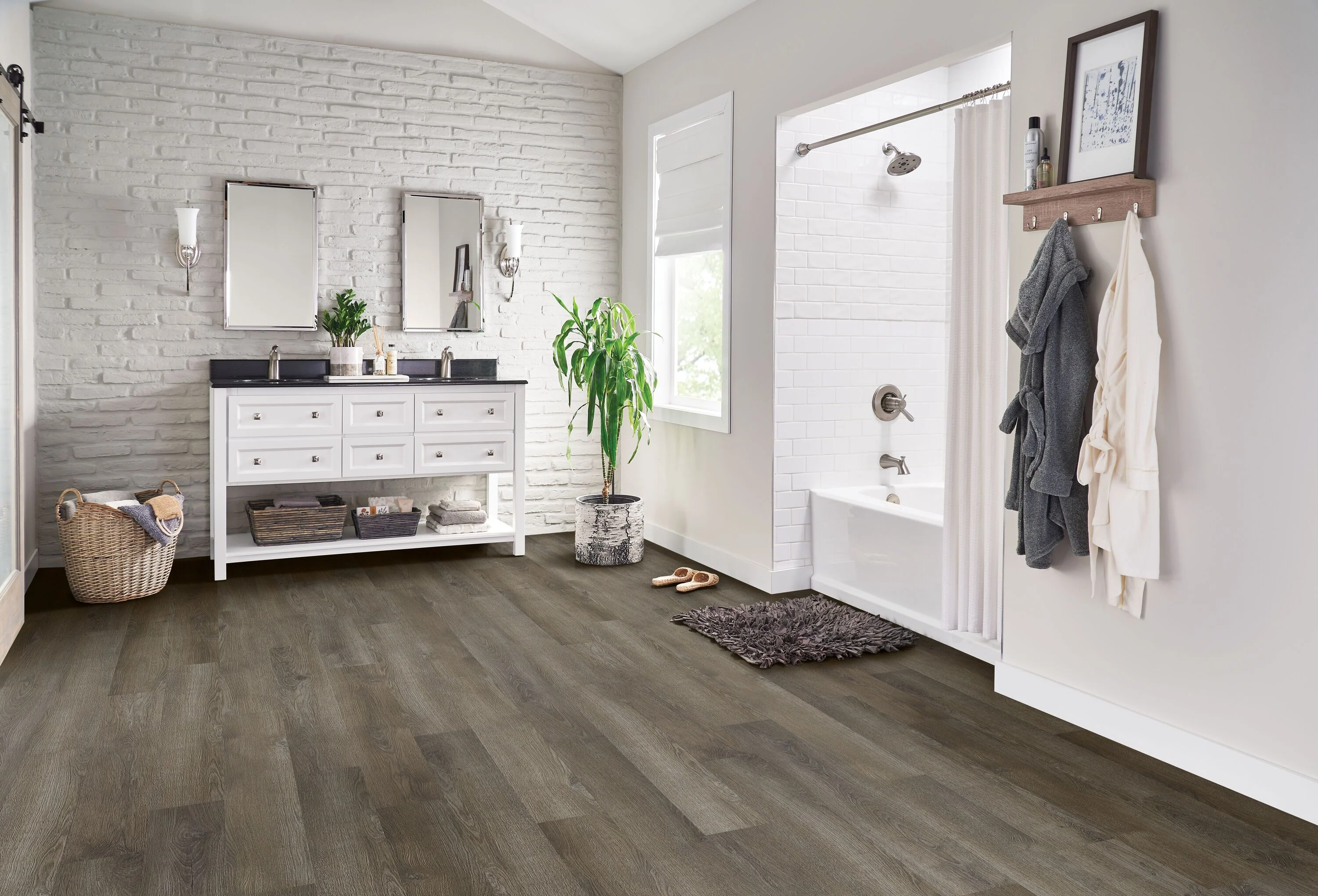 Armstrong Flooring Assurity Dark Brown 12-mil x 6-in W x 48-in L Waterproof Interlocking Luxury Vinyl Plank Flooring - Image 4