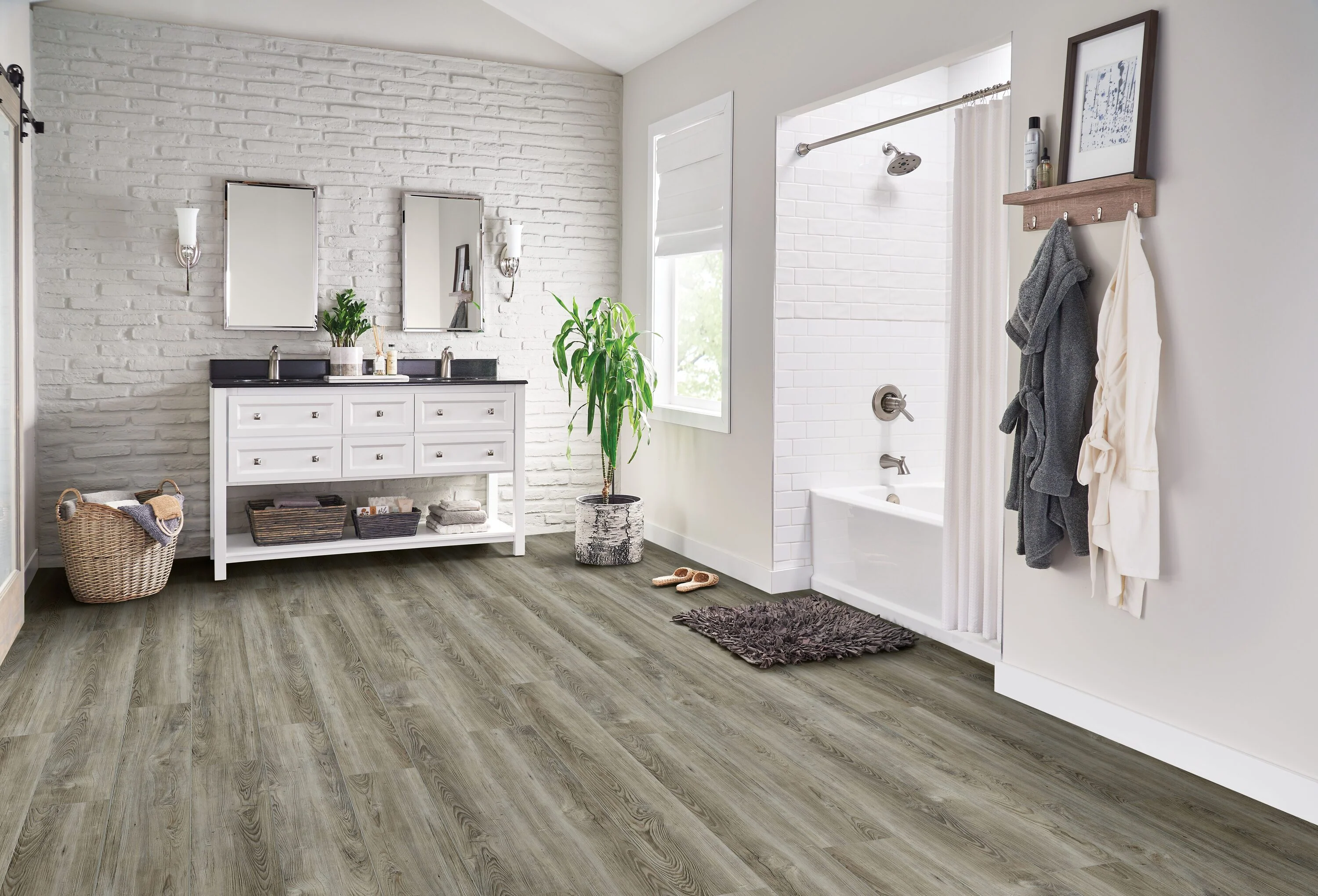 Armstrong Flooring Assurity Light Gray 20-mil x 7-in W x 60-in L Waterproof Interlocking Luxury Vinyl Plank Flooring - Image 4