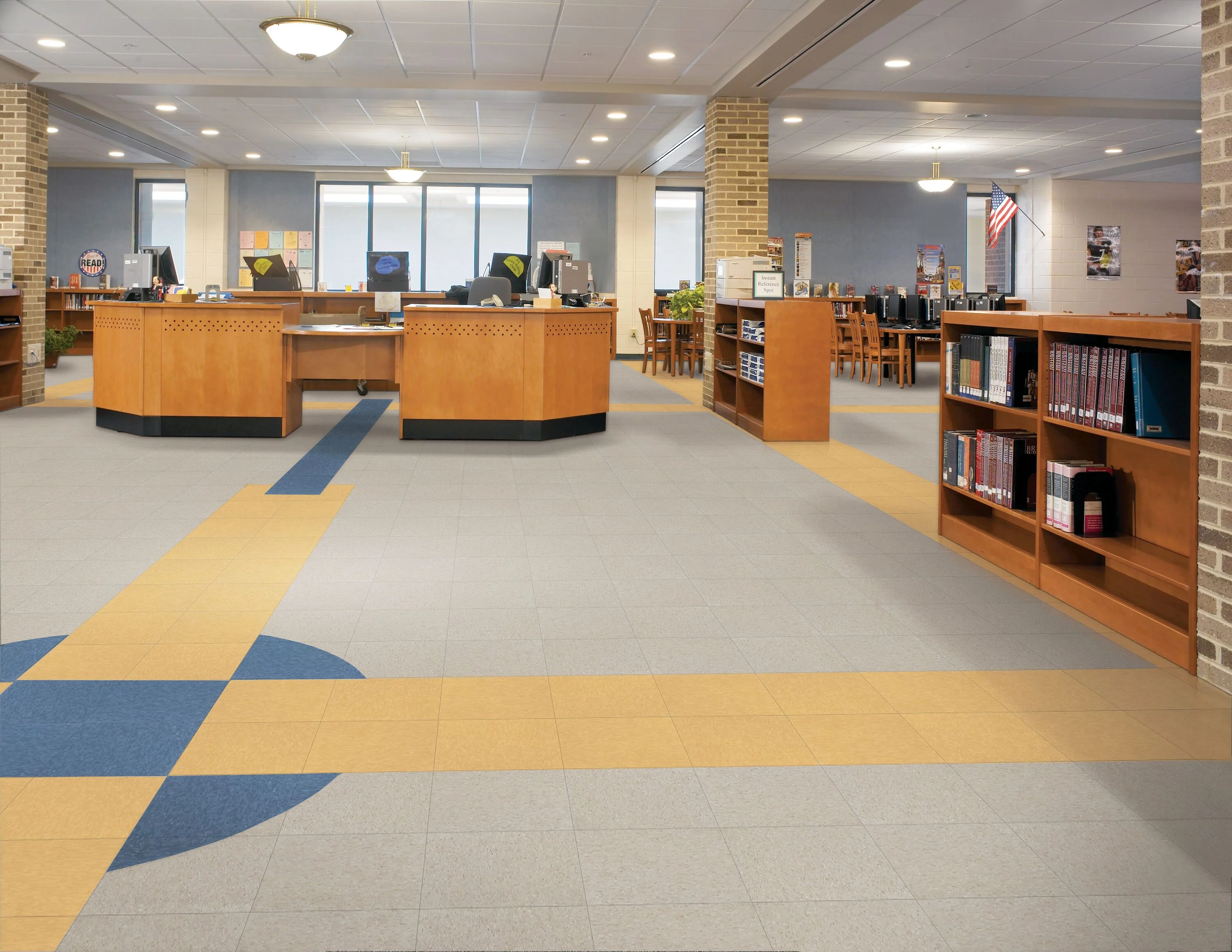 Armstrong Flooring Imperial Texture VCT Golden 125‑mil x 12‑in W x 12‑in L Commercial Vinyl Tile Flooring (45‑sq ft/Carton) - Image 3