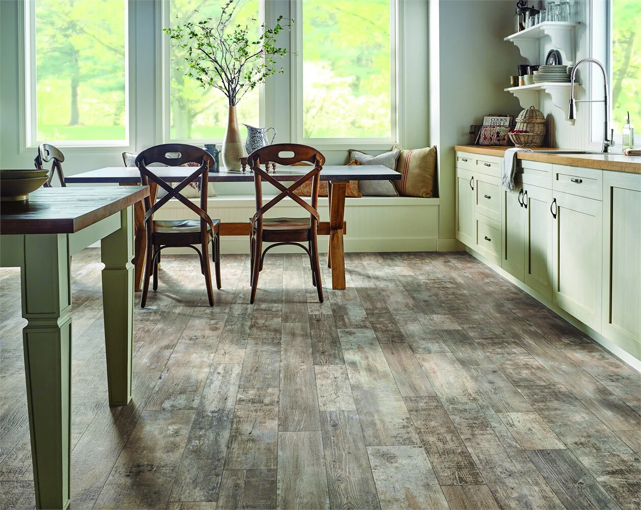 Armstrong Flooring Osset Rock 12-ft W Cut-to-Length Shore Taupe Wood Look Low-Gloss Sheet Vinyl Flooring - Image 2