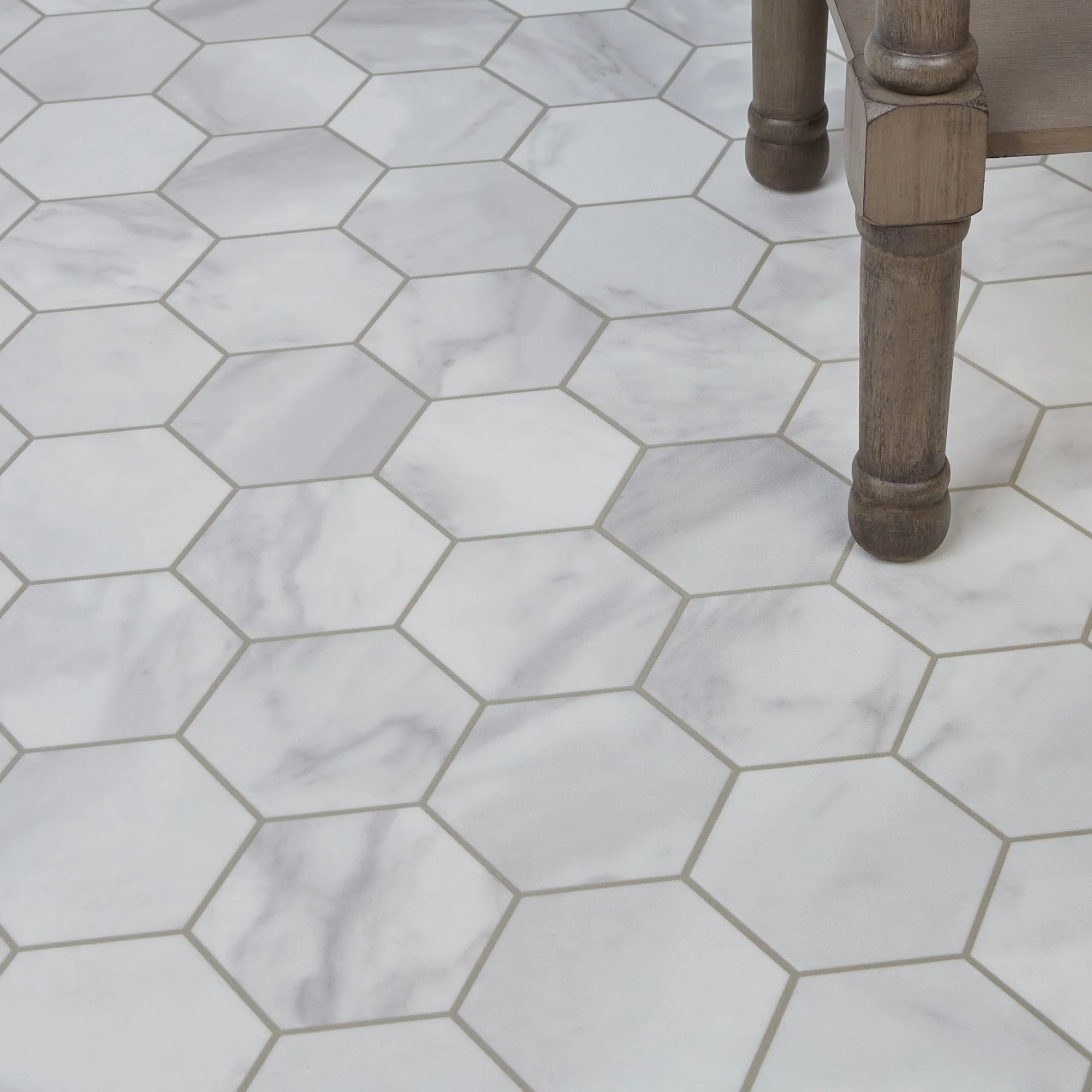 Armstrong Flooring Pickwick Landing I 12-ft W x Cut-to-Length White Hexagon Stone Look Low-Gloss Finish Sheet Vinyl - Image 2