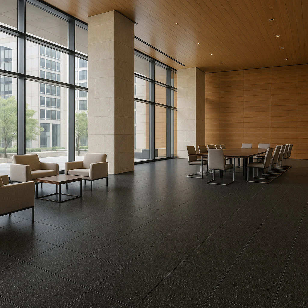 Armstrong Flooring Safety Zone VCT Slate Black 12-in x 12-in Commercial Vinyl Tile Flooring - Image 10
