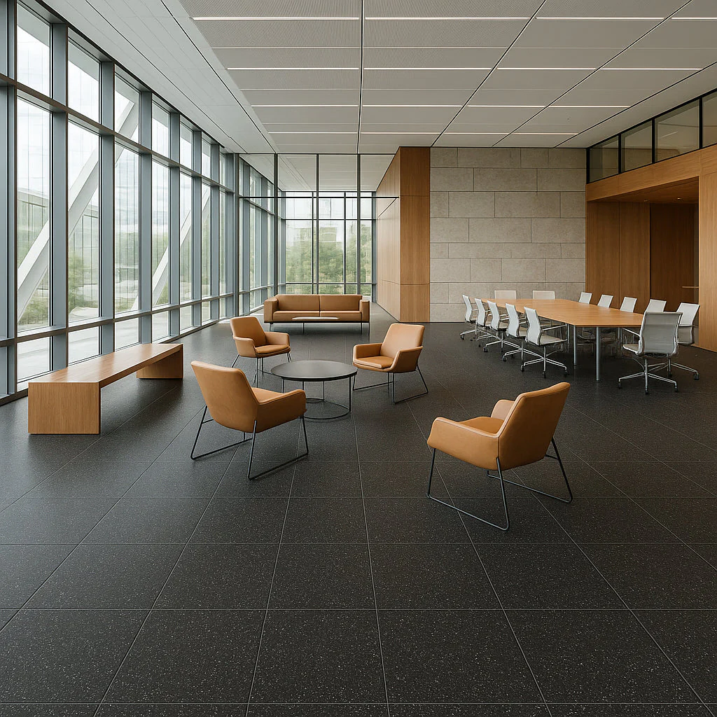 Armstrong Flooring Safety Zone VCT Slate Black 12-in x 12-in Commercial Vinyl Tile Flooring - Image 11