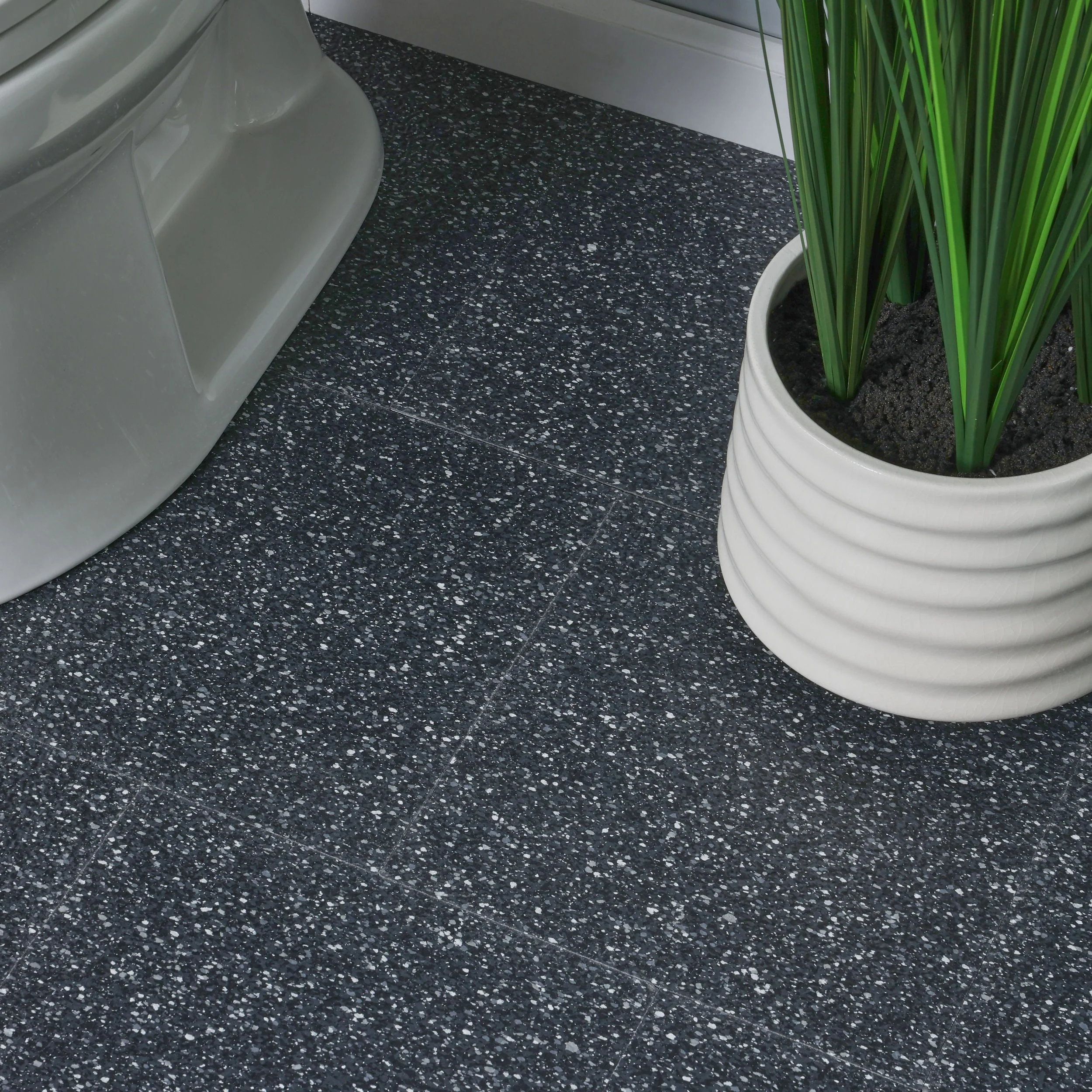 Armstrong Flooring Safety Zone VCT Slate Black 12-in x 12-in Commercial Vinyl Tile Flooring - Image 6