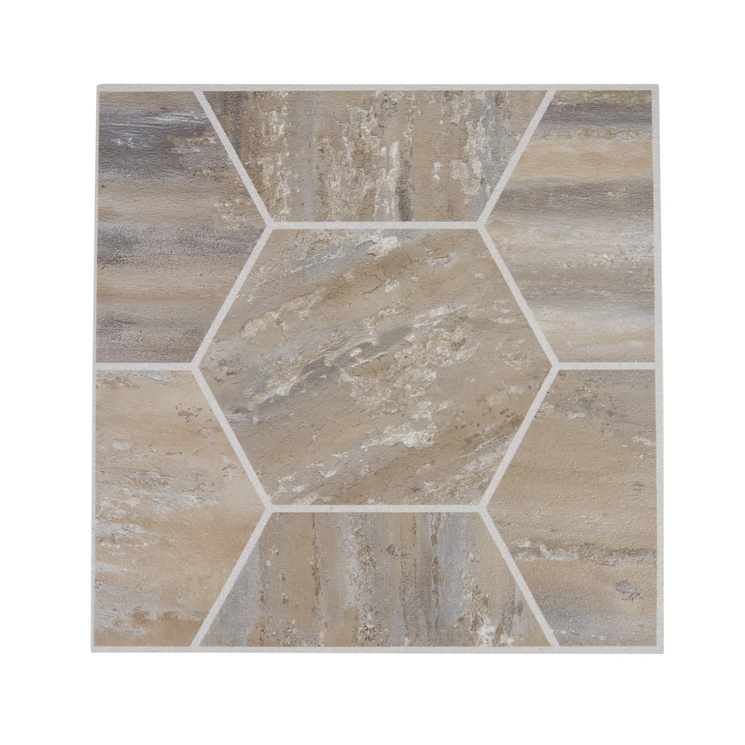 Armstrong Flooring Terraza 12-in x 12-in Cooled Mocha Peel-and-Stick Vinyl Tile