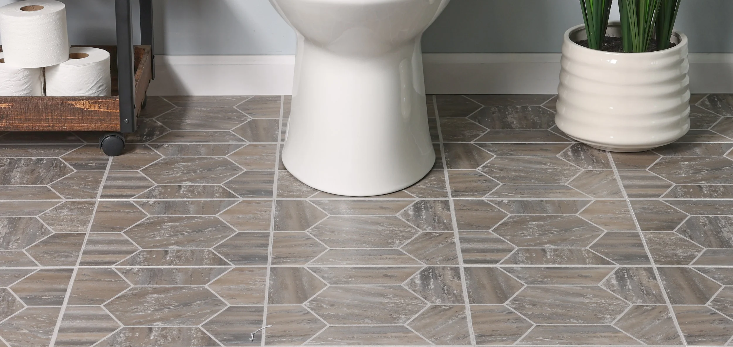 Armstrong Flooring Terraza 12-in x 12-in Cooled Mocha Peel-and-Stick Vinyl Tile - Image 4
