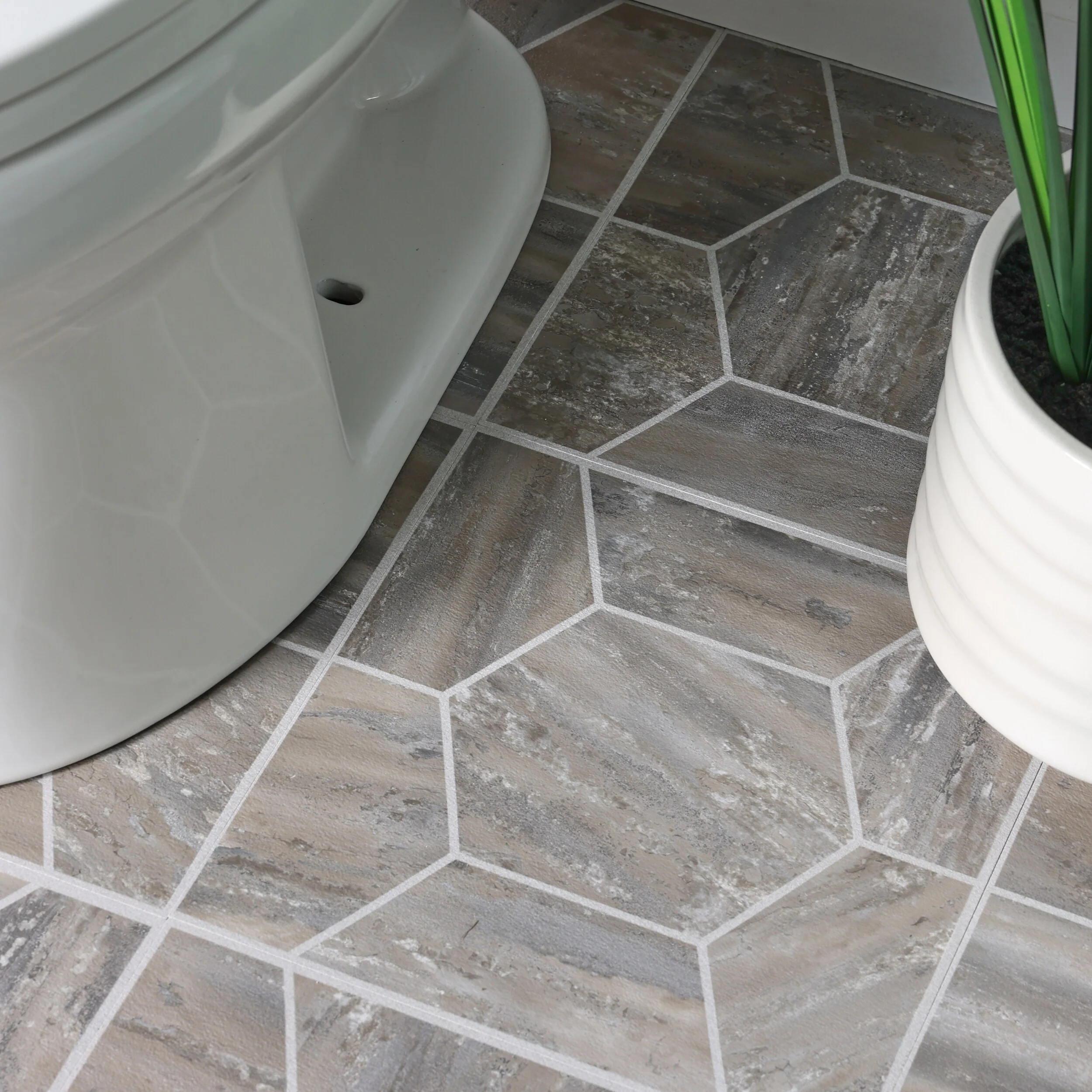 Armstrong Flooring Terraza 12-in x 12-in Cooled Mocha Peel-and-Stick Vinyl Tile - Image 6