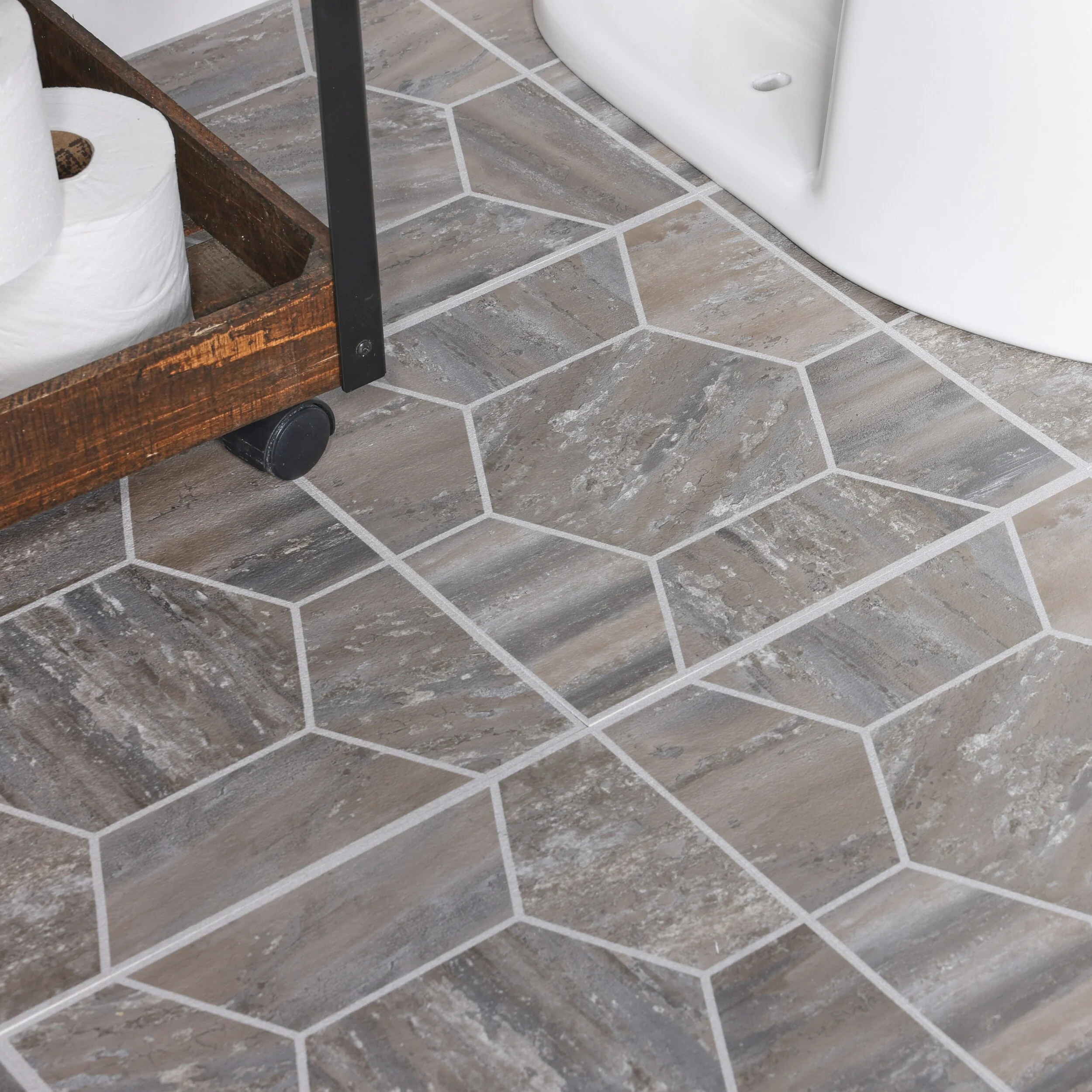 Armstrong Flooring Terraza 12-in x 12-in Cooled Mocha Peel-and-Stick Vinyl Tile - Image 7