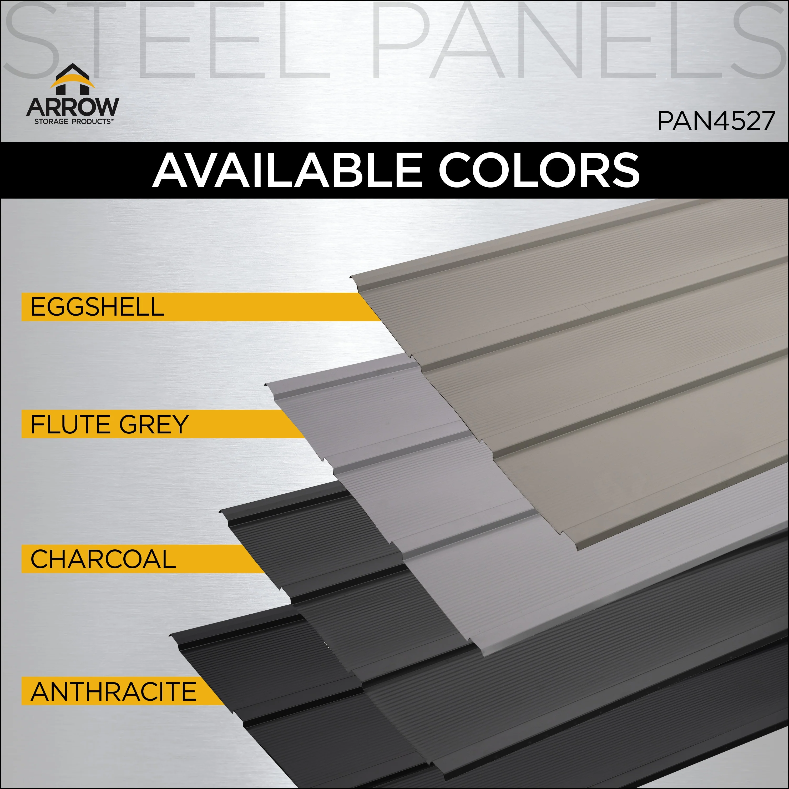 Arrow Steel Panels 2-ft x 4-ft Corrugated Charcoal Galvanized Steel Roof Panel Kit, 8-Pack (45.5 in x 28 in) - Image 5