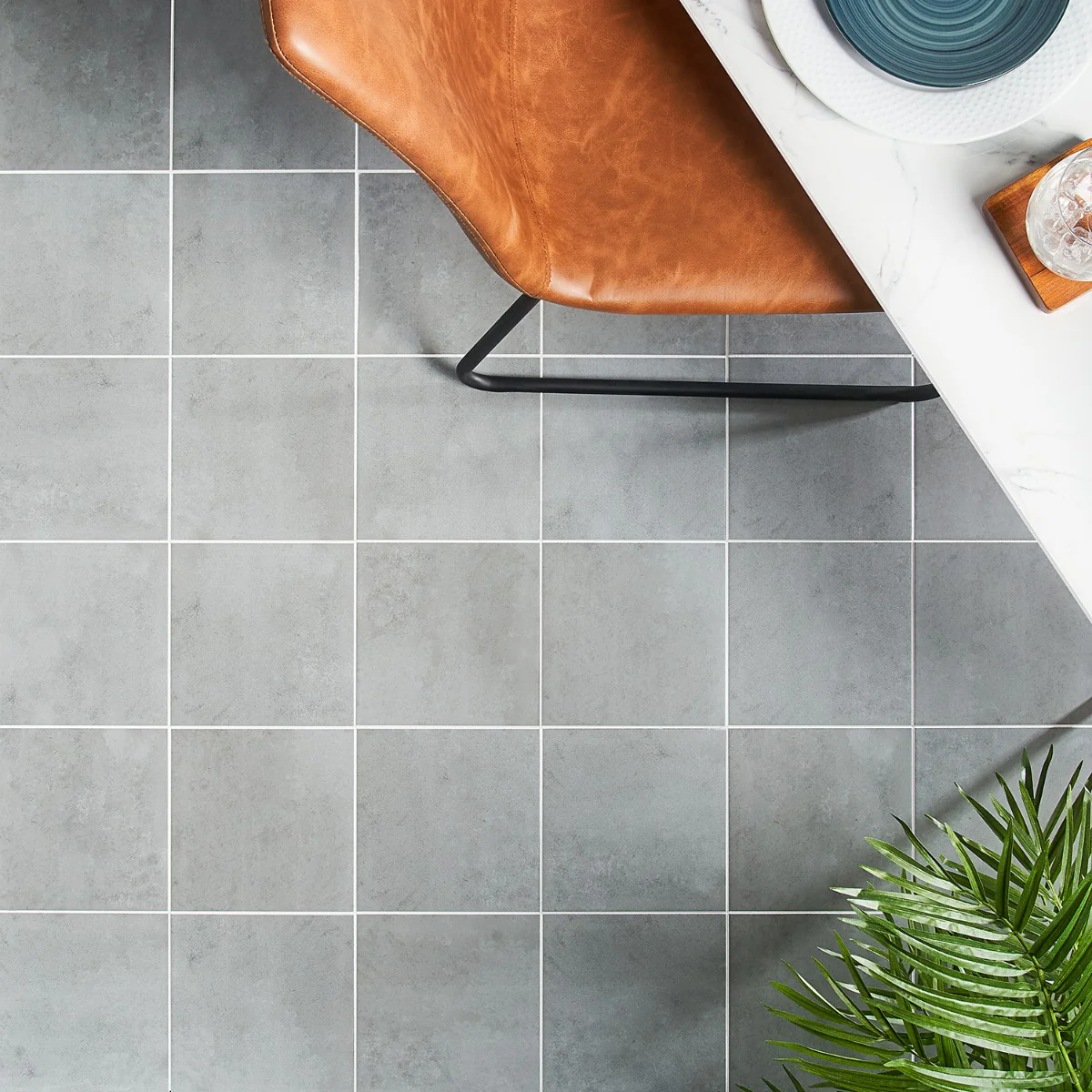 Art Geo Gray 8x8 Matte Porcelain Tile by Elizabeth Sutton