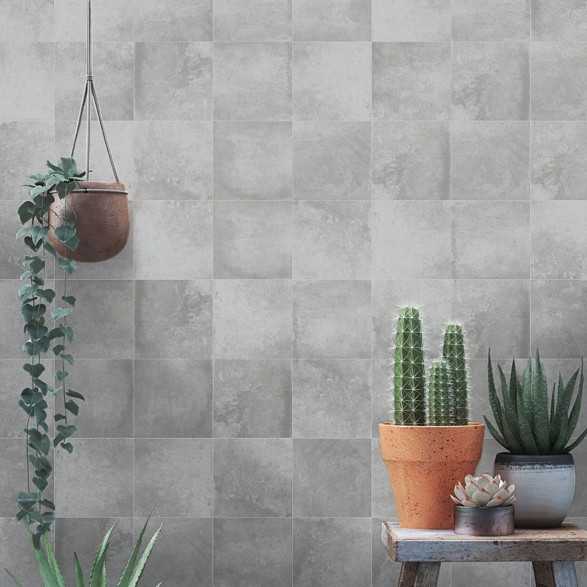 Art Geo Gray 8x8 Matte Porcelain Tile by Elizabeth Sutton - Image 2