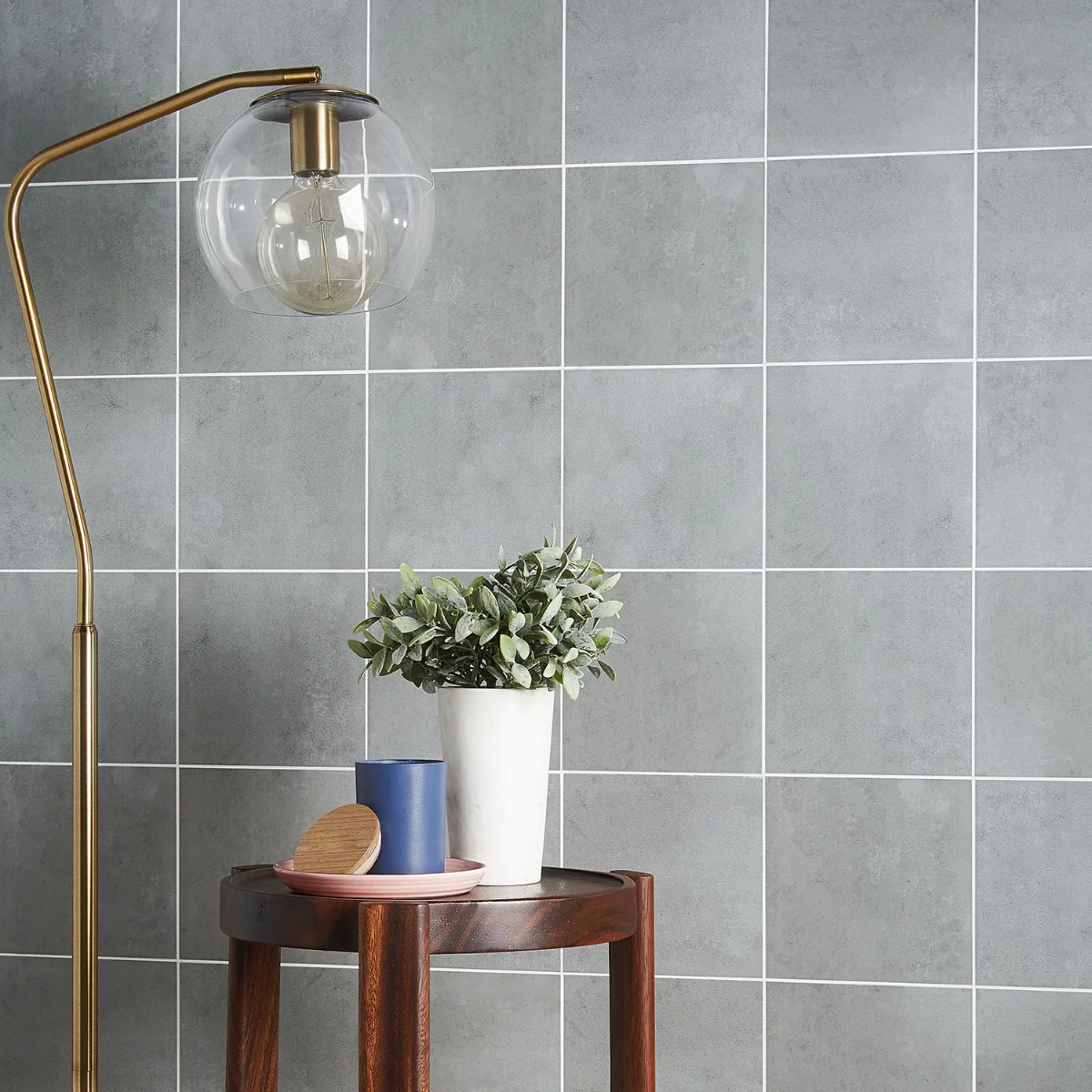 Art Geo Gray 8x8 Matte Porcelain Tile by Elizabeth Sutton - Image 5