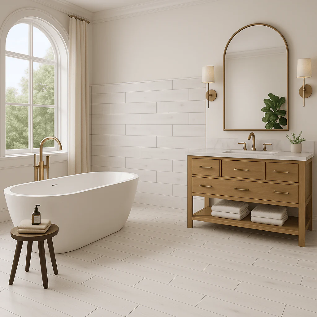 Ashford Woodville Blanco Matte Ceramic Tile - 8 x 24, Durable Wood Look - Image 4