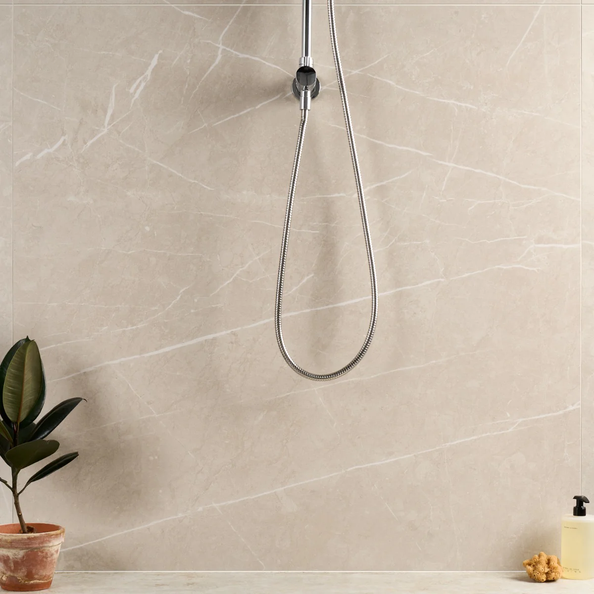Autograph Crema Beige 48x48 Marble Look Satin Porcelain Tile - Tilebar