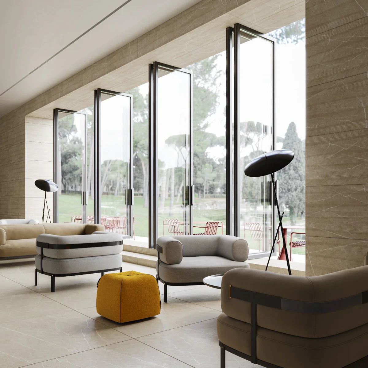 Autograph Crema Beige 48x48 Marble Look Satin Porcelain Tile - Tilebar - Image 4