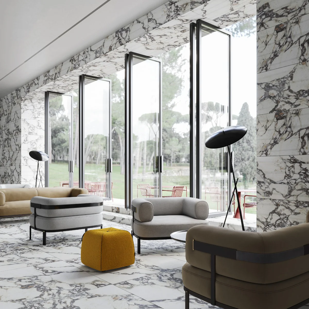 Autograph Vibe Arabescato White 24x48 3D Textured Marble Look Matte Porcelain Tile - Image 2