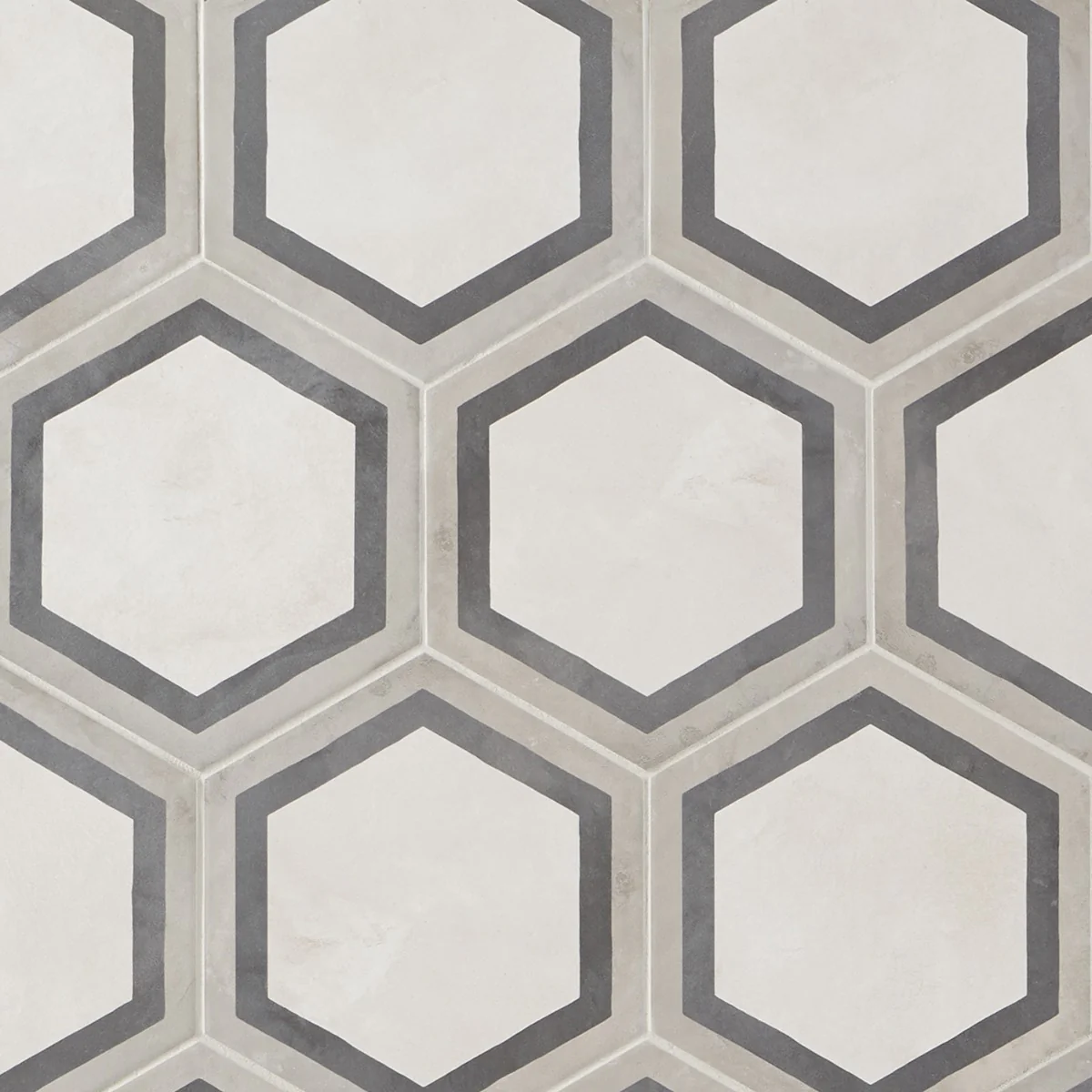 Ava Deco Sabbia Charcoal Gray 8" Hexagon Matte Porcelain Tile - Image 3