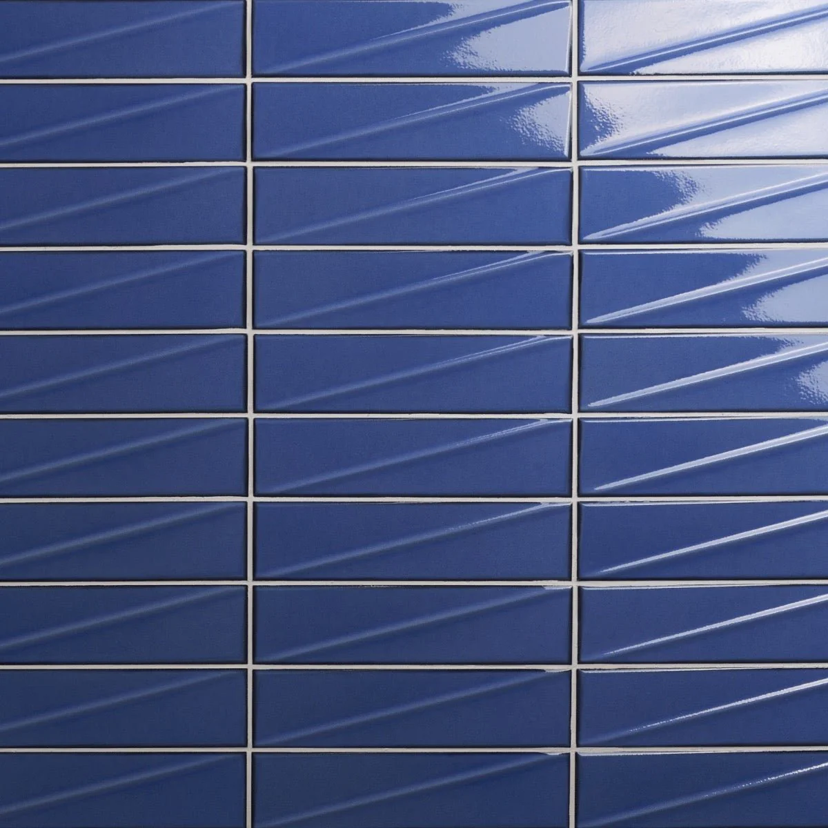 Axelle Azure Blue 3D Glossy Ceramic Subway Tile - 3x12 - Image 6