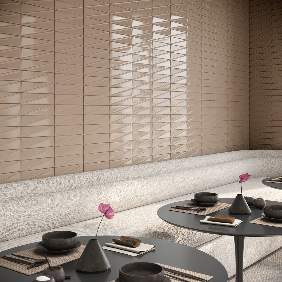 Axelle Dune Beige 3D Glossy Ceramic Subway Tile - 3x12 - Image 7