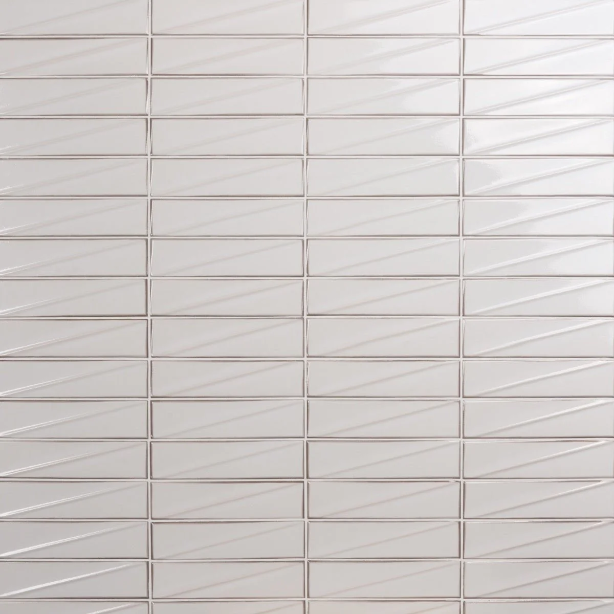 Axelle Ice White 3D Glossy Ceramic Subway Tile - 3x12 - Image 2