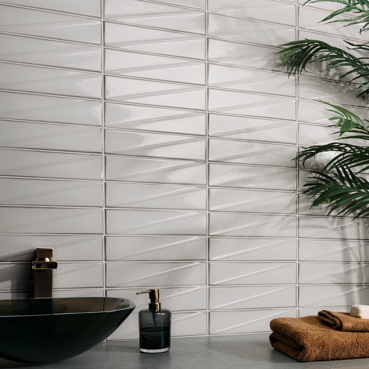 Axelle Ice White 3D Glossy Ceramic Subway Tile - 3x12 - Image 4