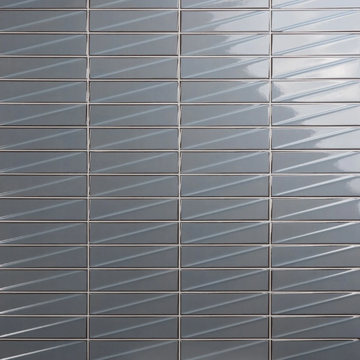 Axelle Misty Gray 3x12 3D Glossy Ceramic Subway Tile - Lux Tile - Image 2