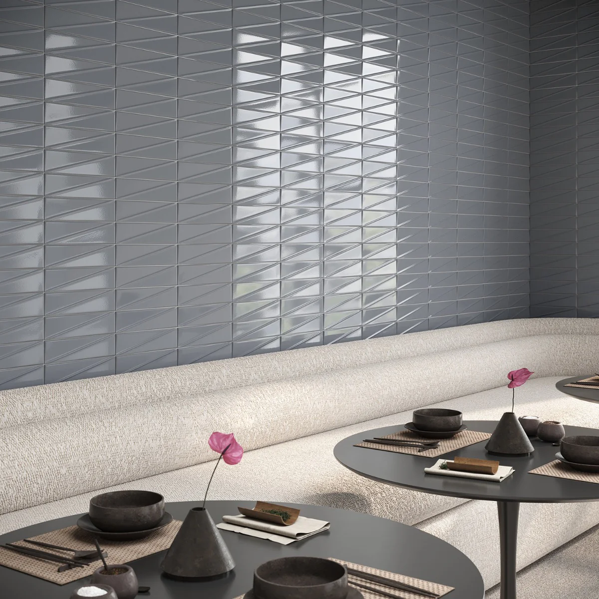 Axelle Misty Gray 3x12 3D Glossy Ceramic Subway Tile - Lux Tile - Image 7