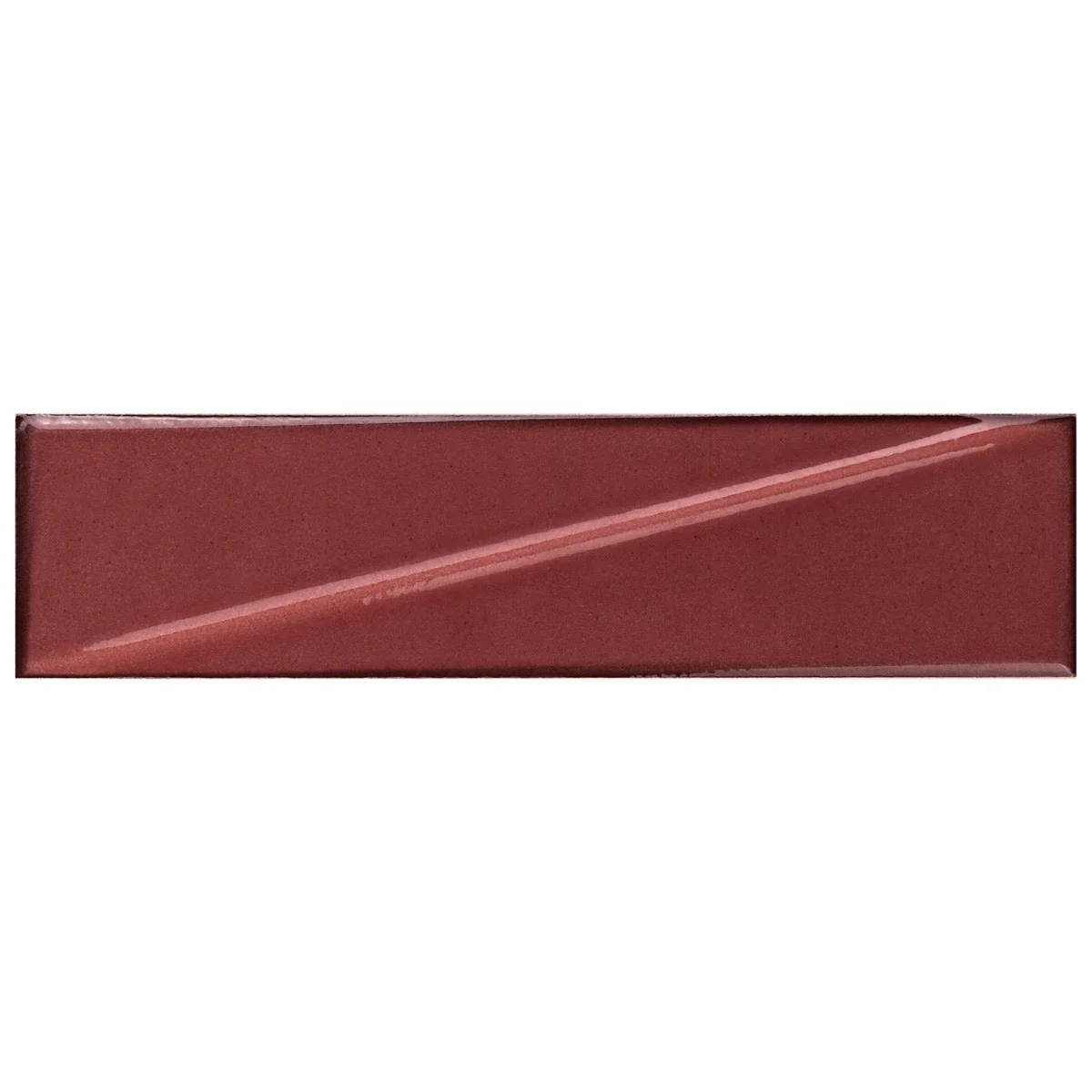 Axelle Ruby Red 3D Glossy Ceramic Subway Tile - 3x12 - Image 3