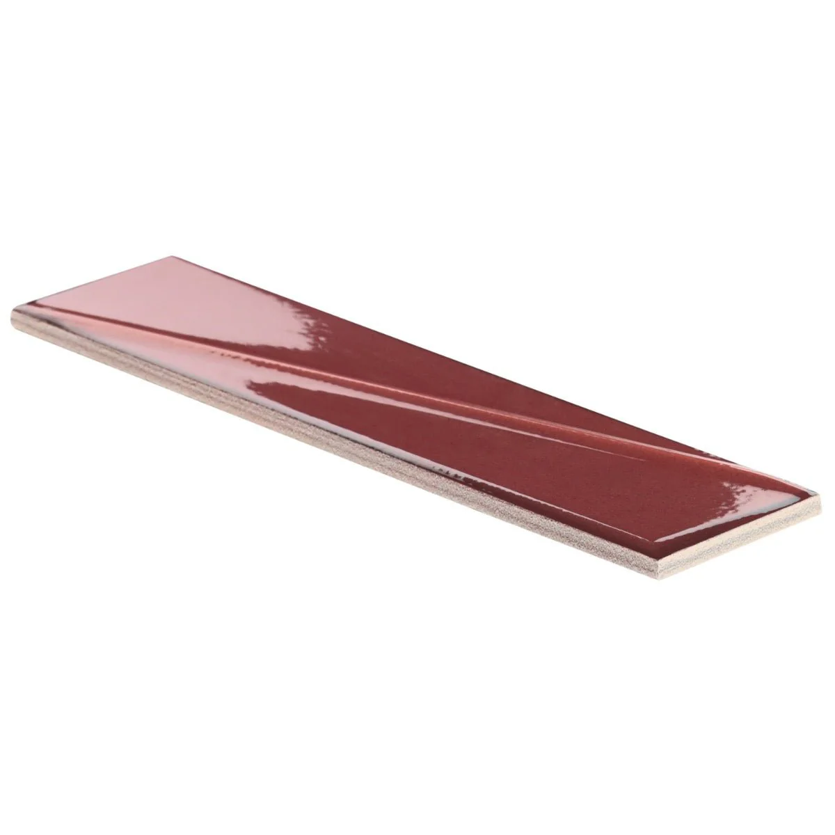Axelle Ruby Red 3D Glossy Ceramic Subway Tile - 3x12 - Image 9