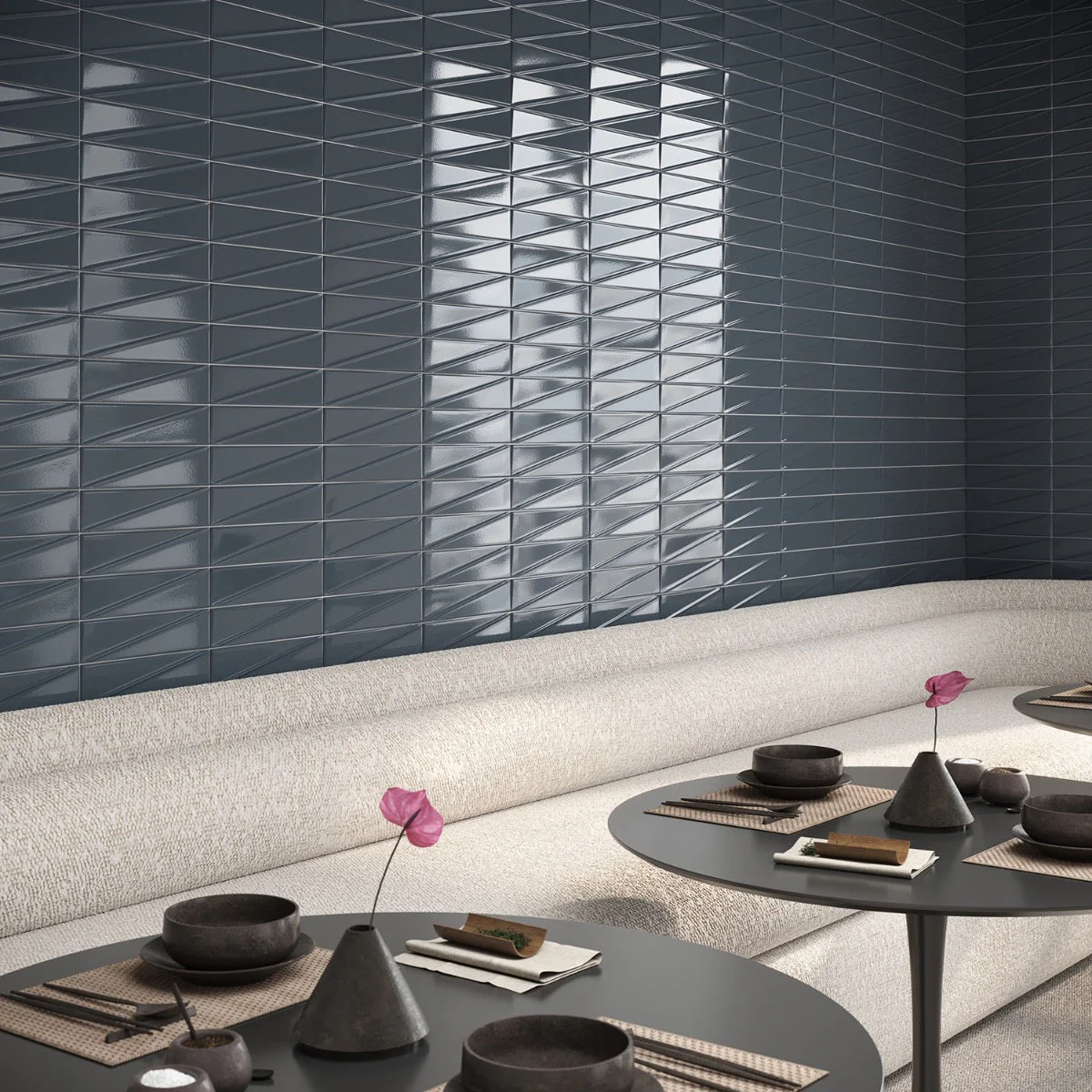 Axelle Storm Gray 3D Glossy Ceramic Subway Tile - 3x12 - Image 7