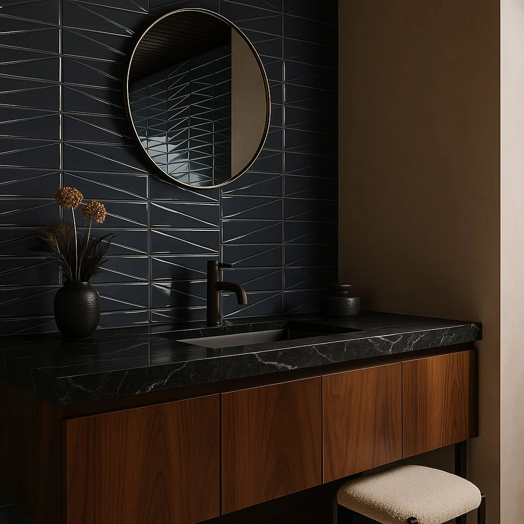 Axelle Storm Gray 3D Glossy Ceramic Subway Tile - 3x12 - Image 9