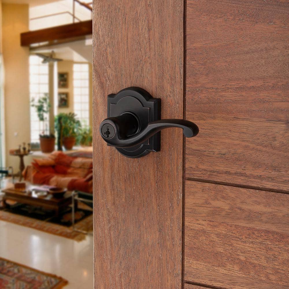 Baldwin Prestige Madrina Venetian Bronze Keyed Entry Door Lever with SmartKey Security - Image 4