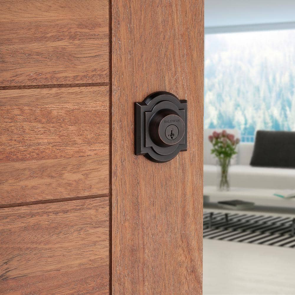 Baldwin Prestige Single Cylinder Venetian Bronze Arched Deadbolt with SmartKey Security - Image 7