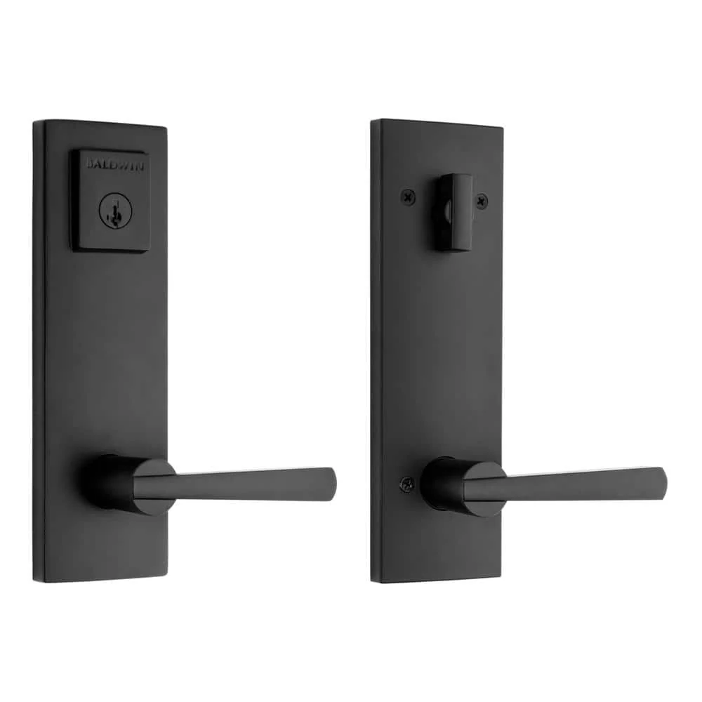 Baldwin Prestige Spyglass Matte Black Universal Entrance Door Handleset with SmartKey Security - Image 5