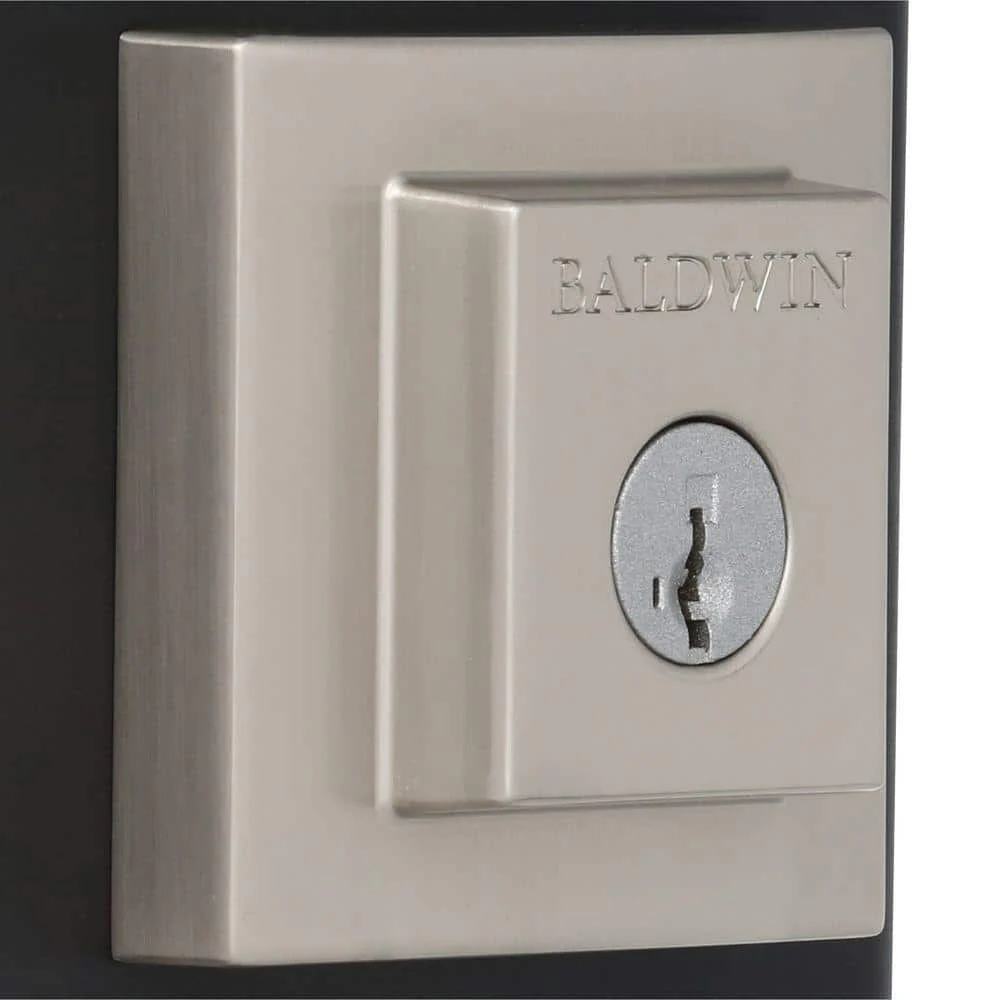 Baldwin Prestige Spyglass Satin Nickel Square Single Cylinder Deadbolt with SmartKey Security - Image 3