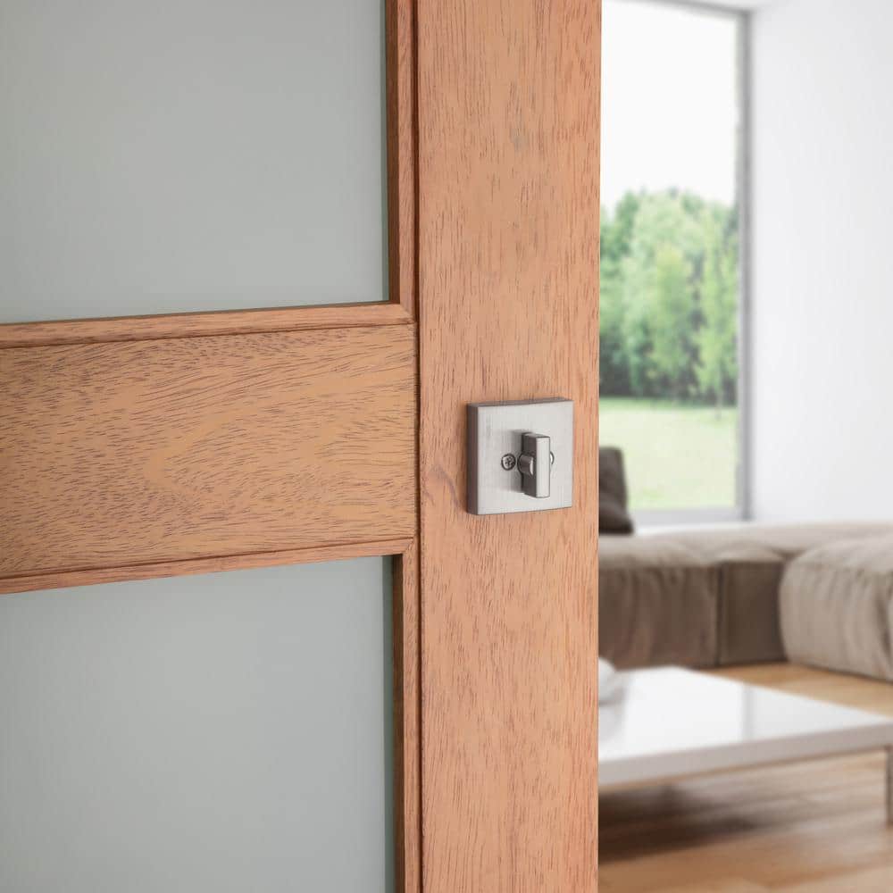 Baldwin Prestige Spyglass Satin Nickel Square Single Cylinder Deadbolt with SmartKey Security - Image 5